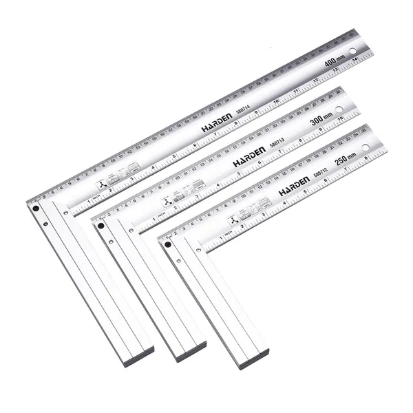 250MM - 300MM - 400MM Aluminium Try Square 580712 - 580713 - 580714 Harden